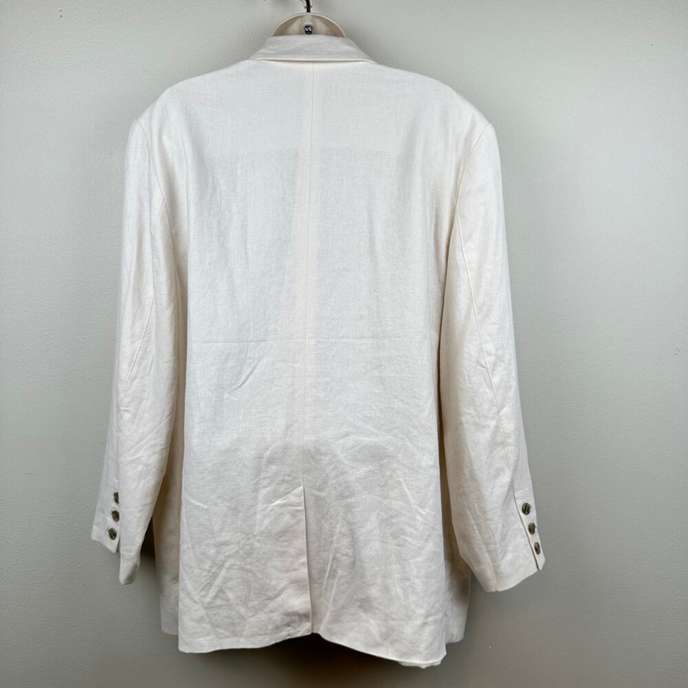 NEW Old Navy Double Breasted Linen Blend Blazer Cream XL Coastal Office Classic - Picture 6 of 13